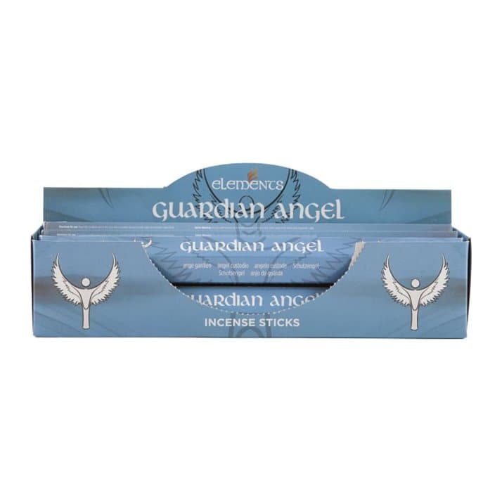 Box of six packs of Elements Guardian Angel incense sticks in a picture box