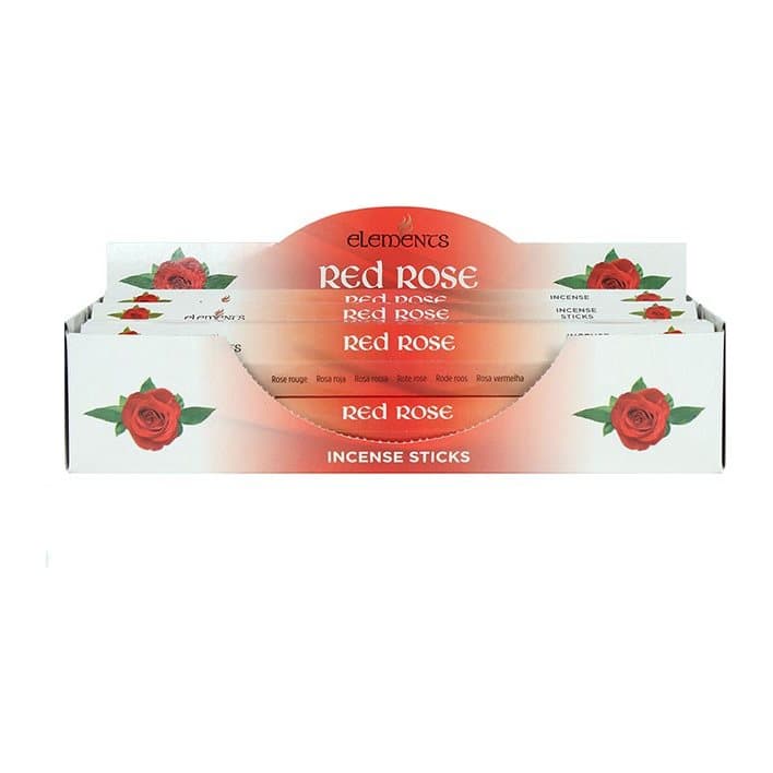 Box of six packs of Elements red rose incense sticks