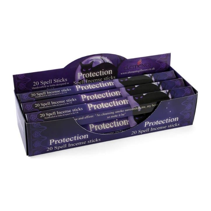 Display box of six packs of Protection Spell incense sticks