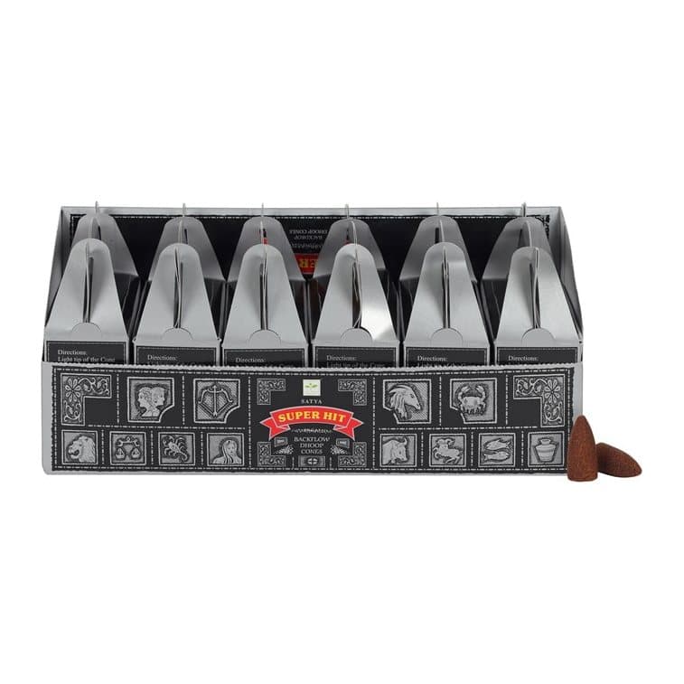 Display box of six Satya Superhit backflow dhoop cone packs