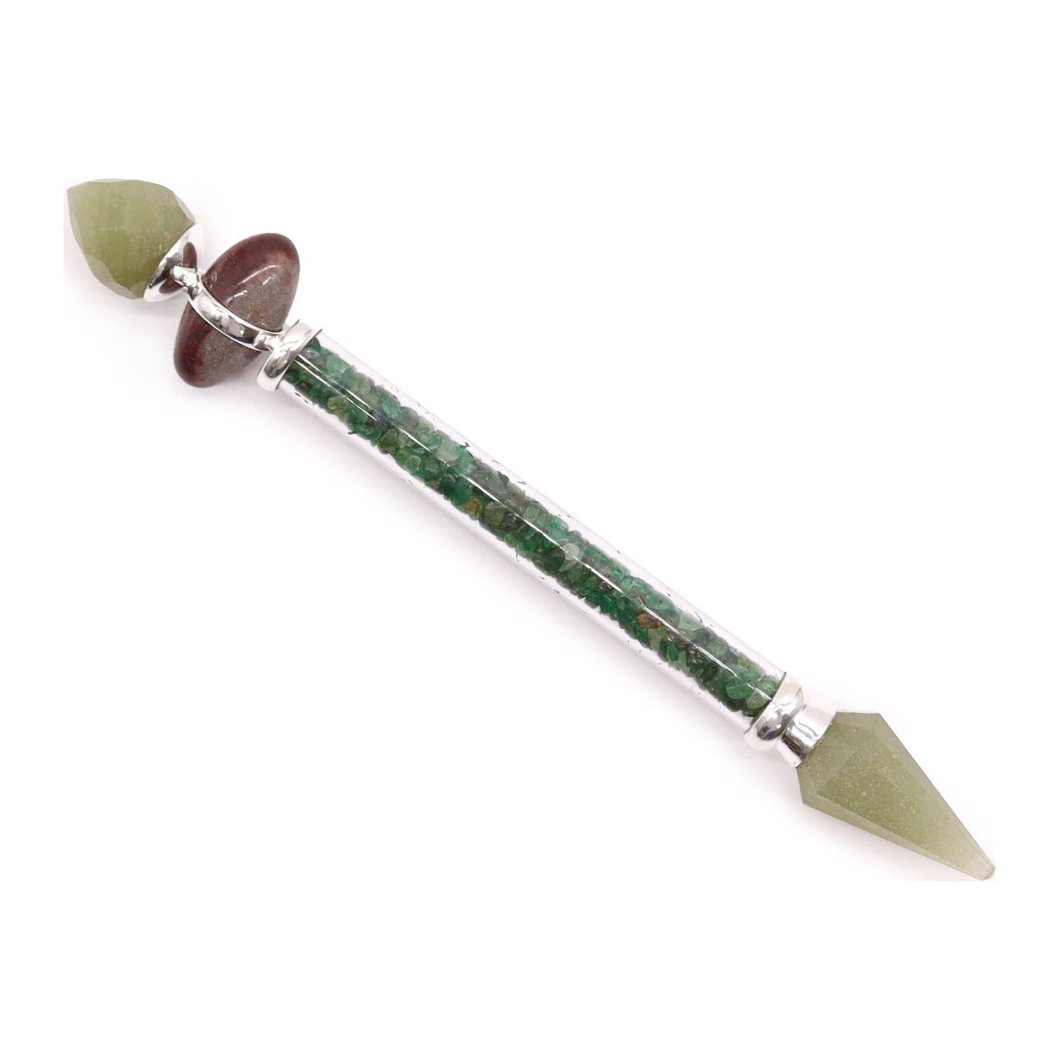 Green aventurine Shiva lingam gemstone magic wand