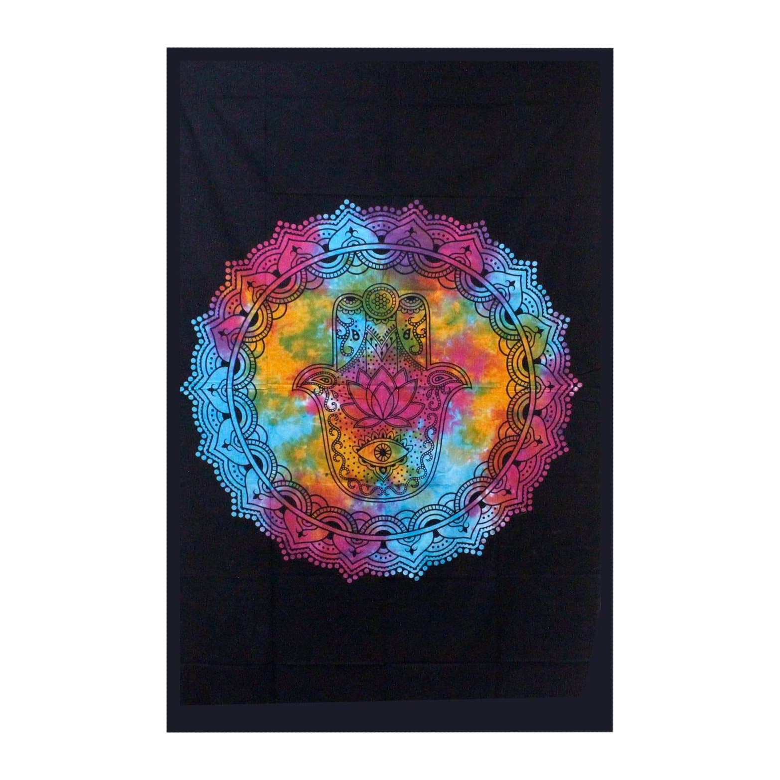 Single cotton hamsa bedspread and wall hanging