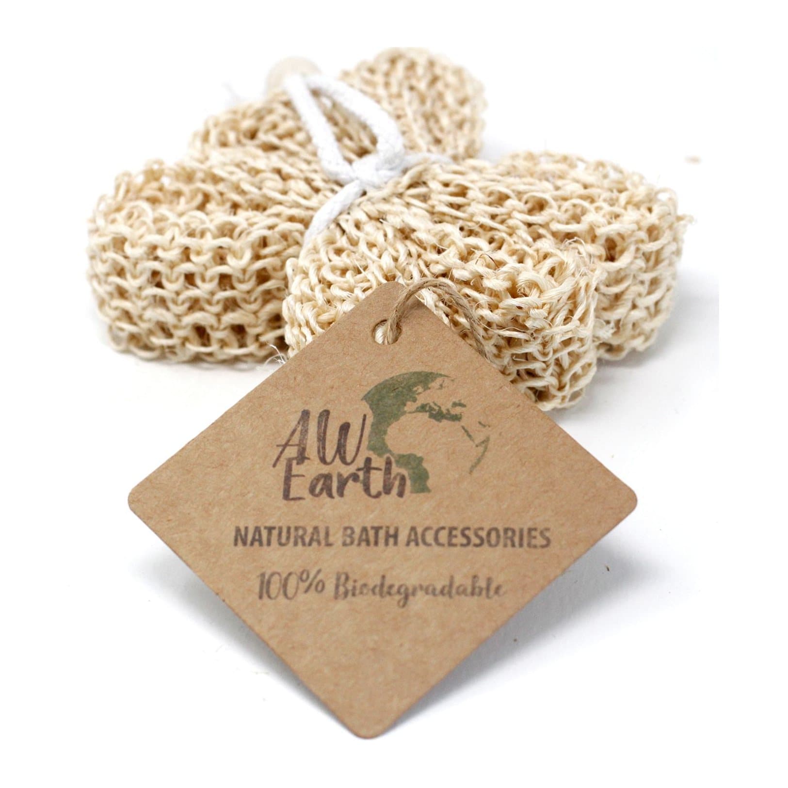 Exfoliating star sisal sponge and scrub, pack of two