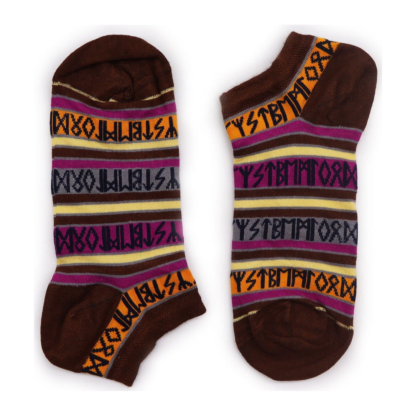 Low-cut bamboo socks with a rune stone design