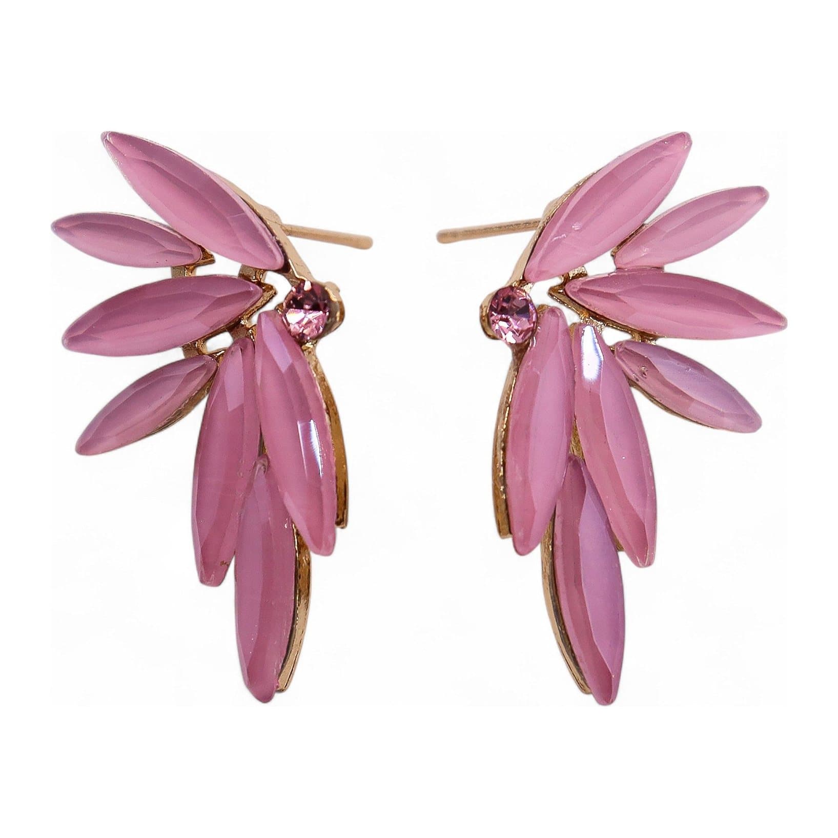 Soft pink vintage glass fairies earrings