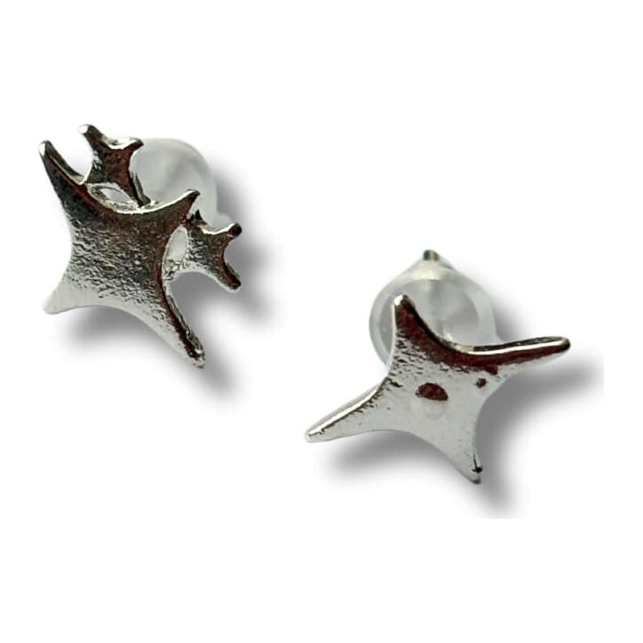 Pair of sparkling star silver stud earrings