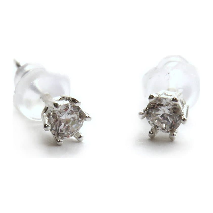 Sterling silver diamante stud earrings with clear crystal