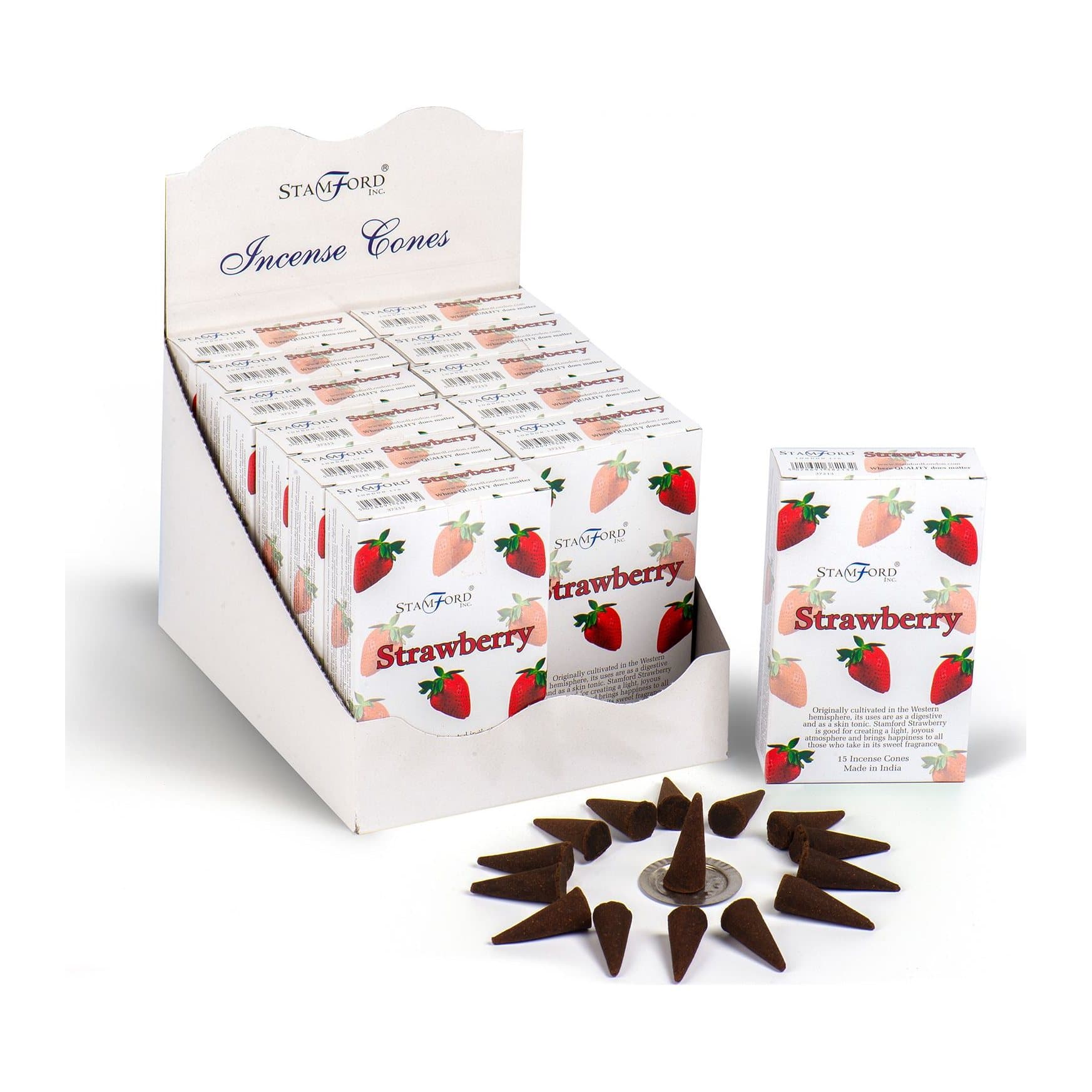 Pack of 2 strawberry incense cones