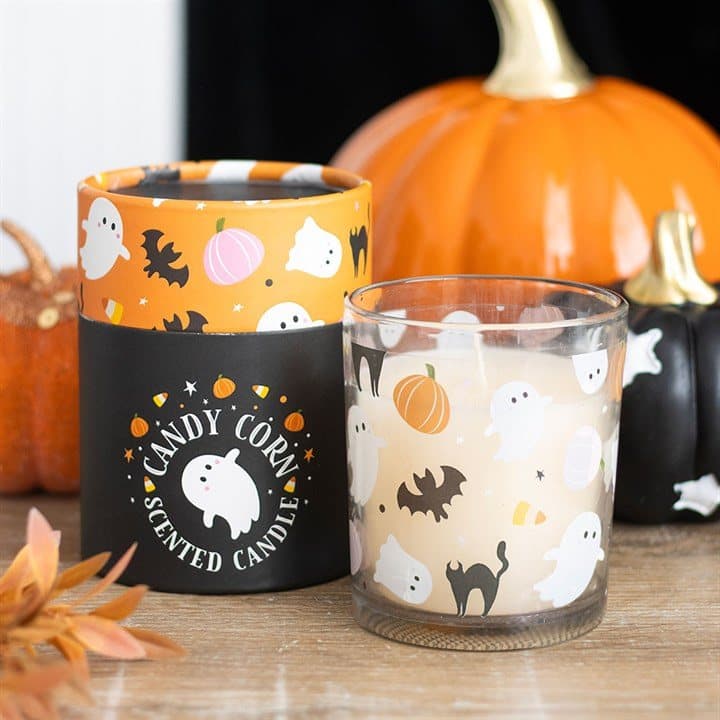 Sweet and Spooky candy corn candle