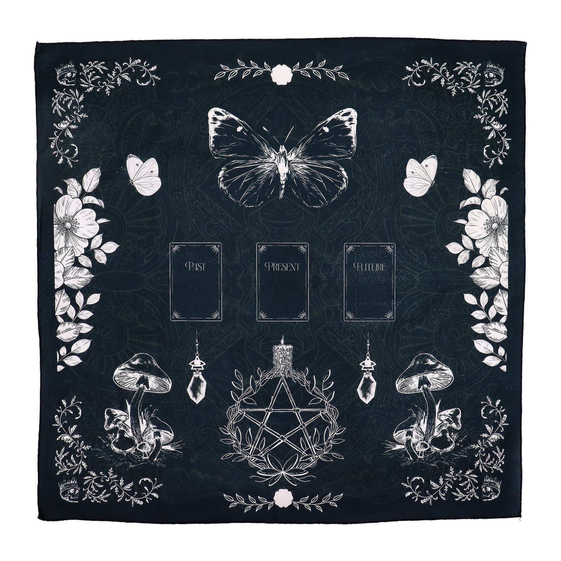 Ancient Witch tarot reading cloth with mystical patterns, 75 x 75 cm