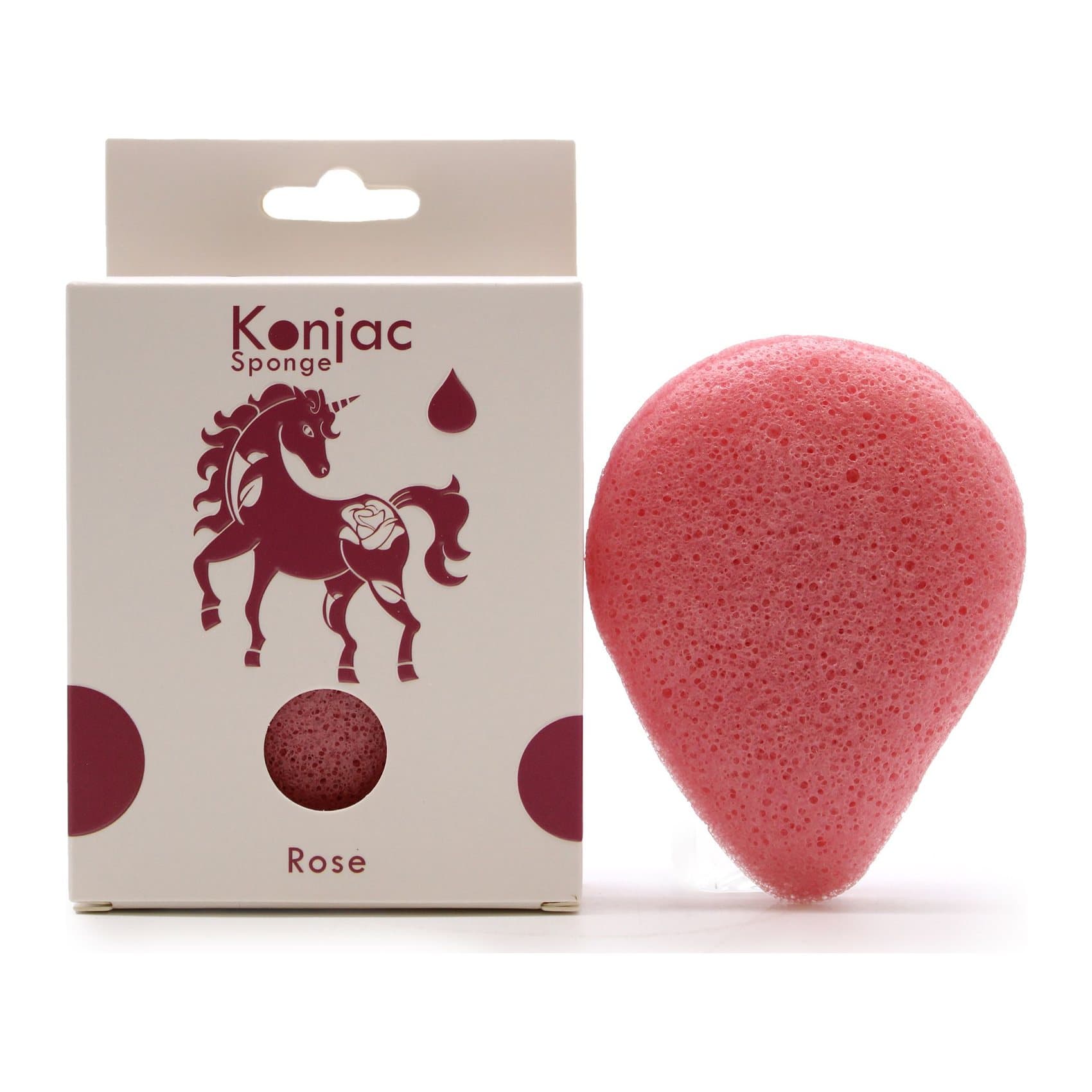 Teardrop konjac sponge, rose, pack of 2