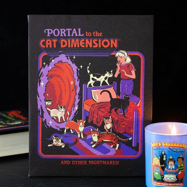 The Cat Dimension canvas plaque by Steven Rhodes