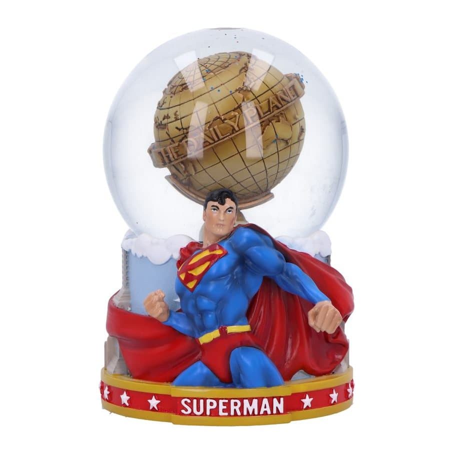DC Daily Planet Superman snow globe with Superman figure and Daily Planet building