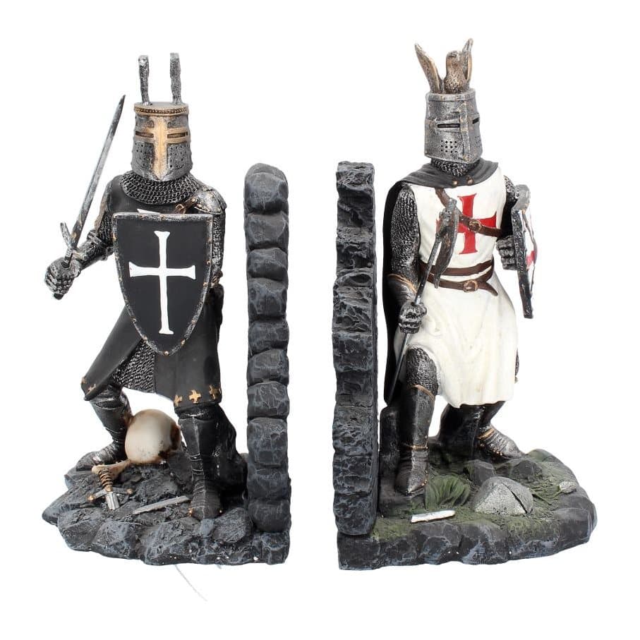 Black Crusader and White Crusader resin bookends facing forward