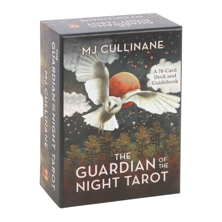 The Guardian of the Night tarot cards with animal imagery, in a picture box