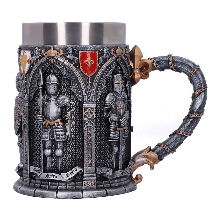 Armoured knight tankard with Fleur-de-lis handle