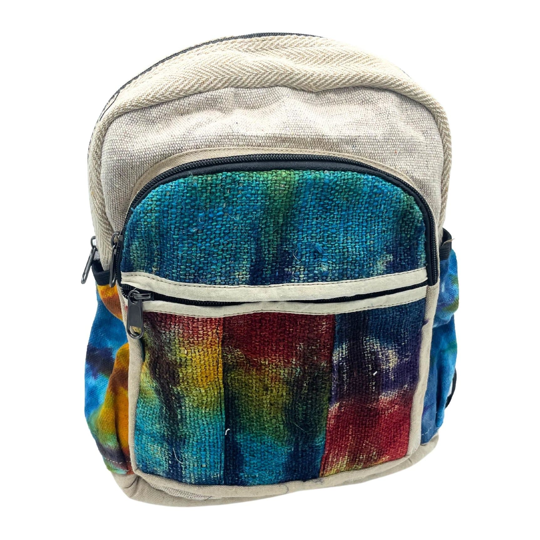 Medium tie-dye hemp backpack with no print