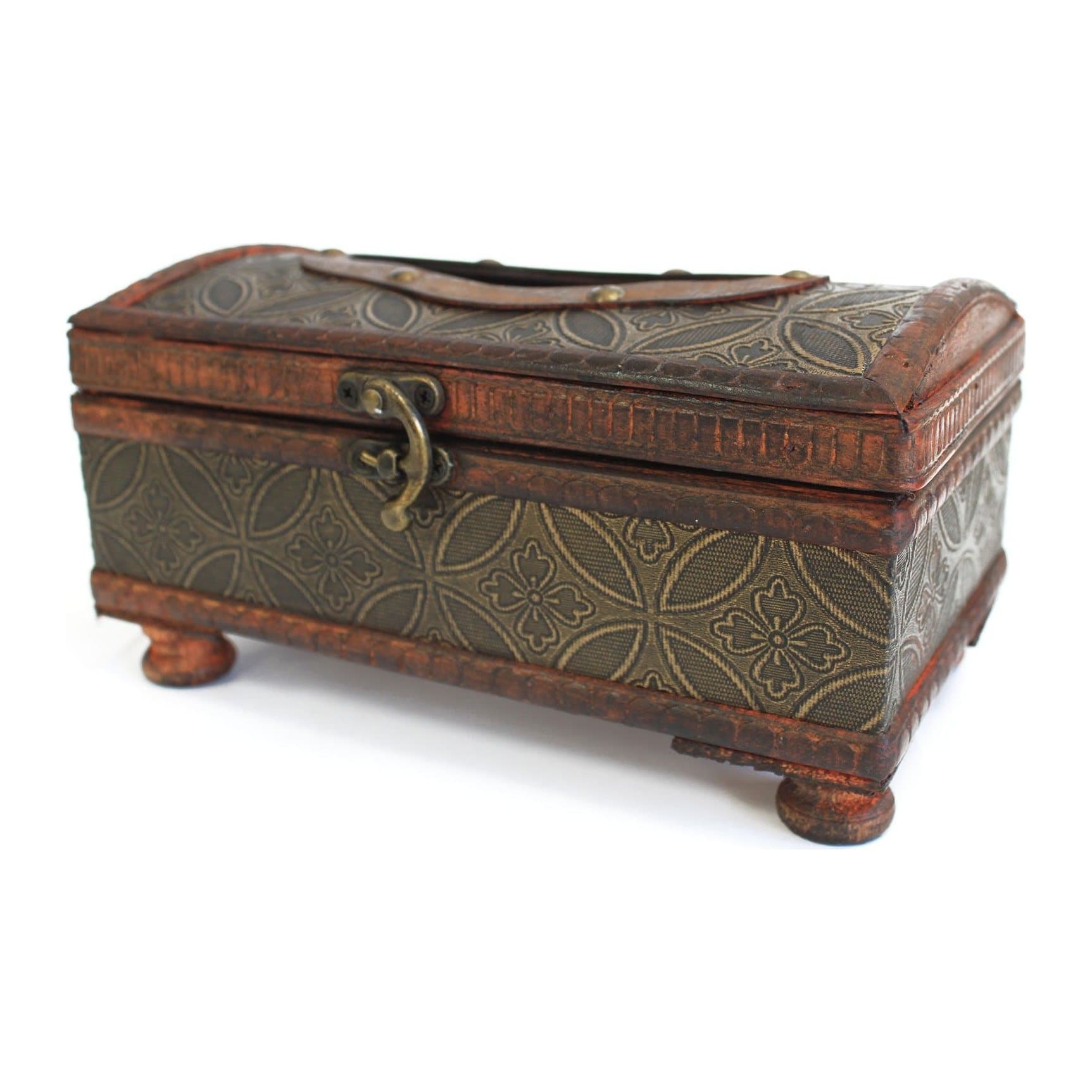 Vintage classic glamour tissue box on legs with brass fittings