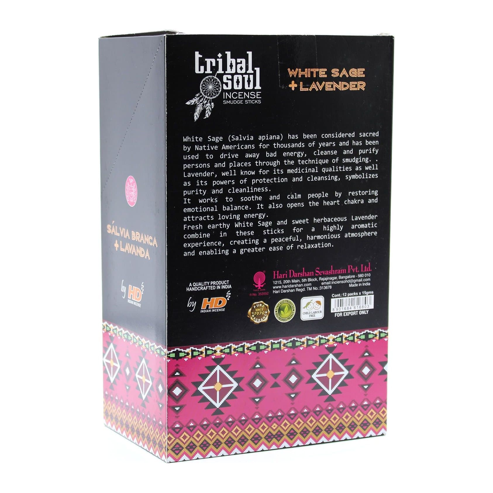 Pack of 3 white sage and lavender incense sticks