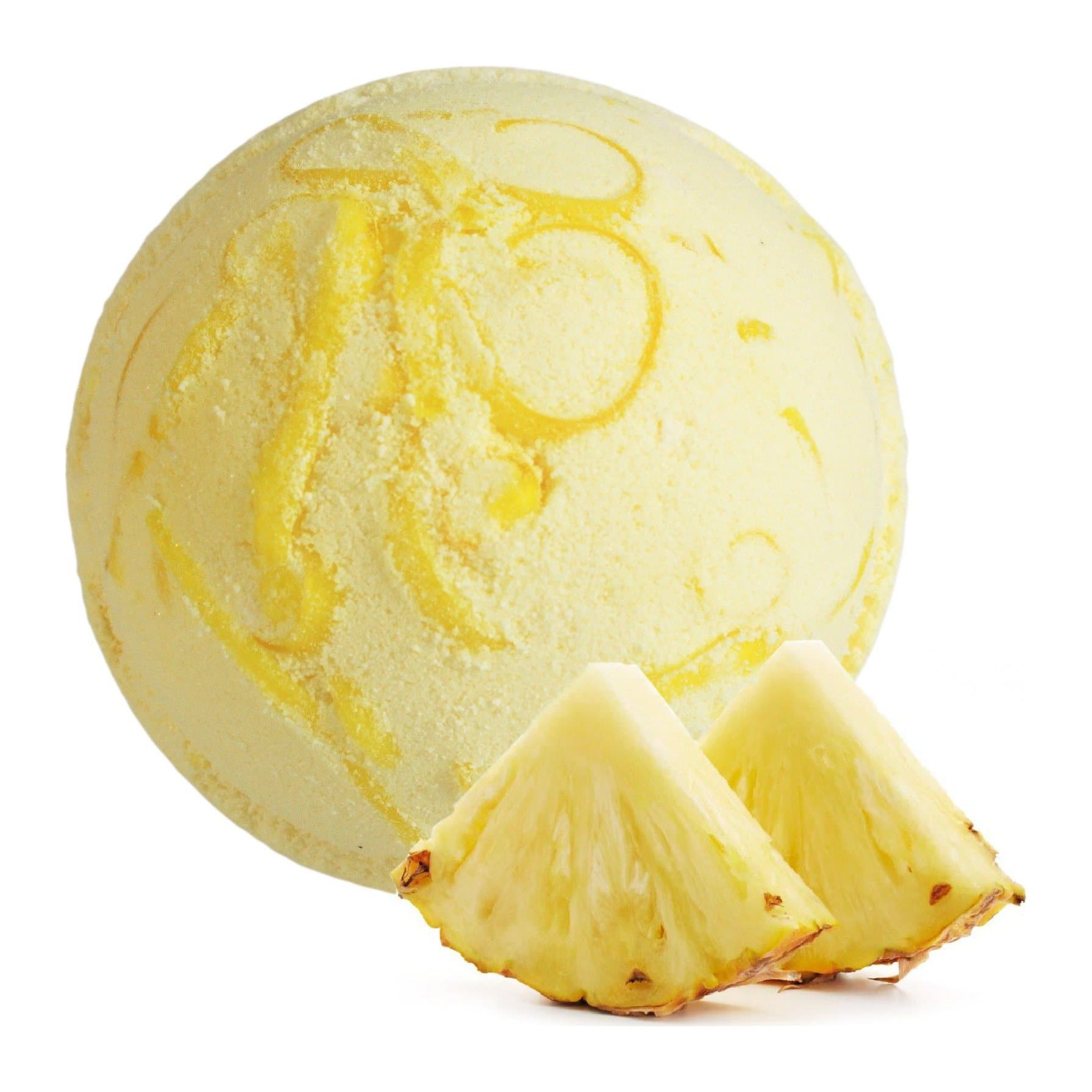 Pineapple coco bath bomb pack of 2 with colourful soap peelings