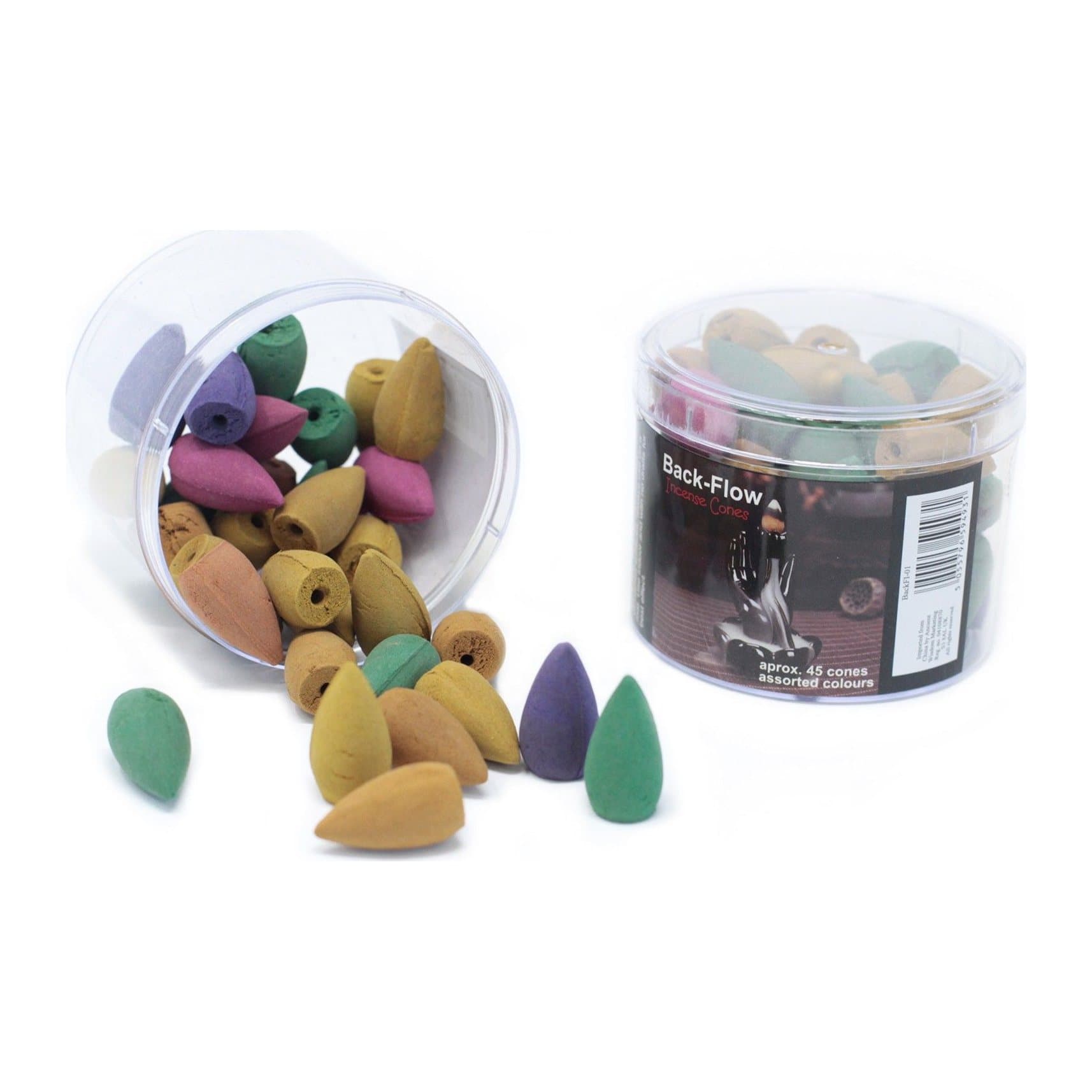 Tub of assorted backflow incense cones, pack of 2
