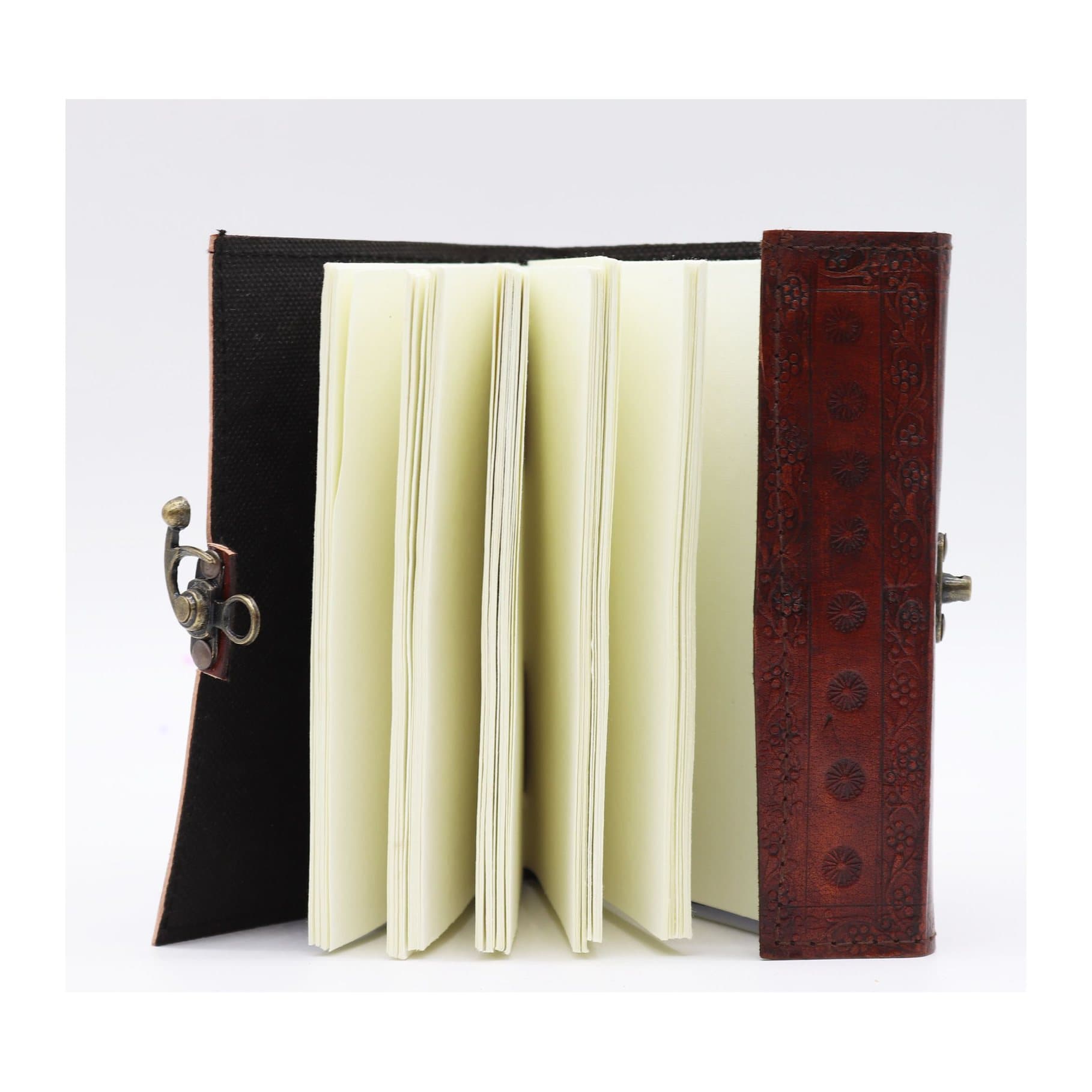 Two Dragons esoteric notebook in antique grey with a stitch edge