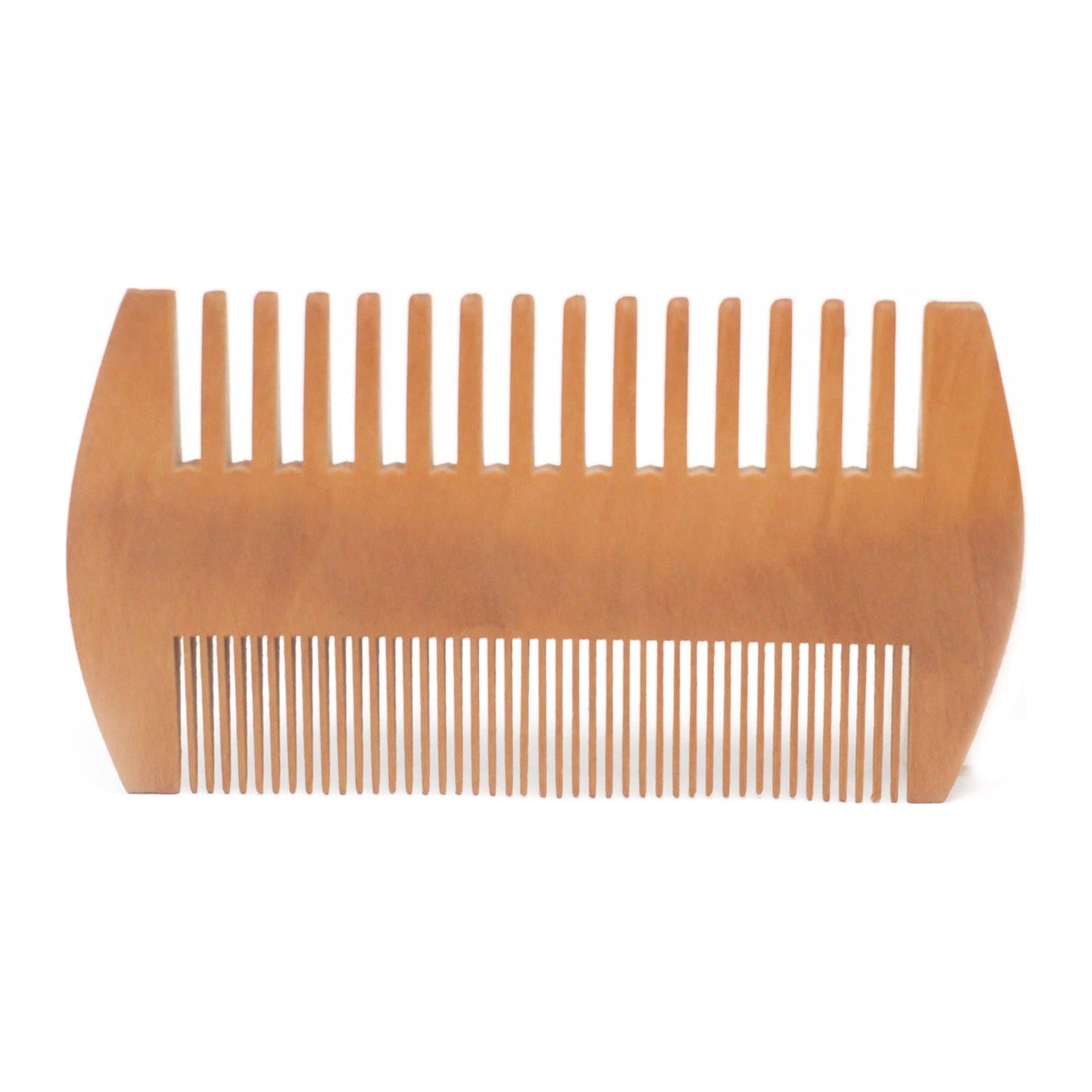 Two sided pearwood beard comb and brush