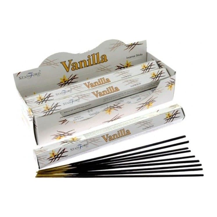 Hexagonal vanilla incense sticks in a pack