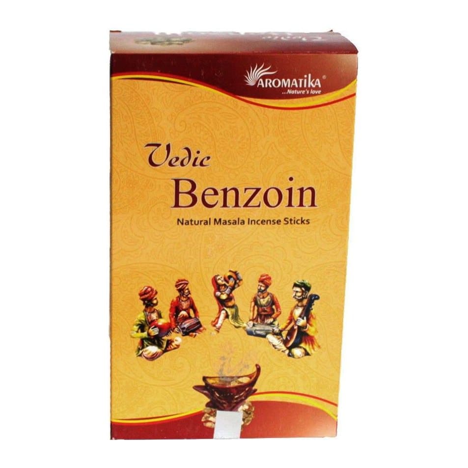 Vedic benzoin incense sticks in a box
