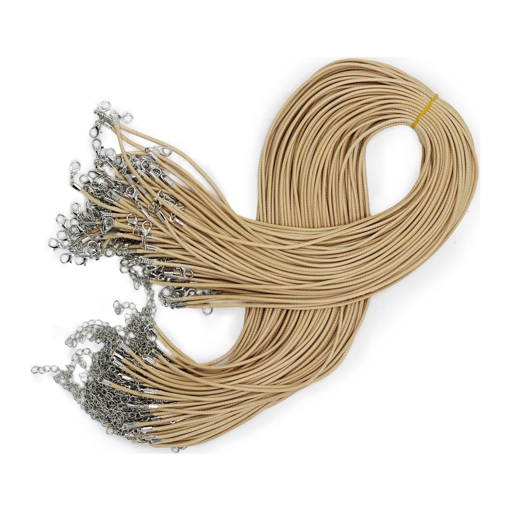 Tan waxed cotton pendant cords for jewellery making, pack of 10