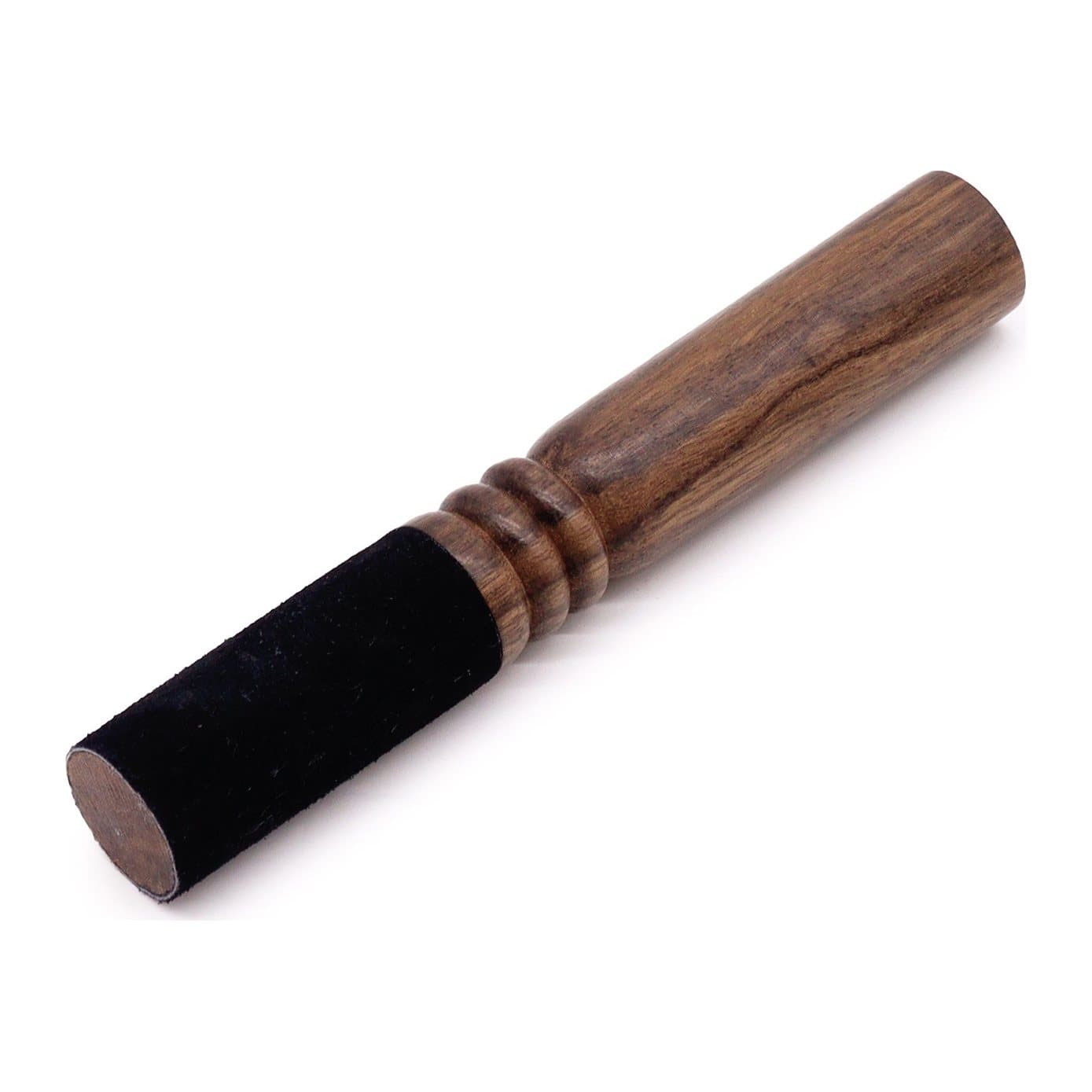 Wooden stick with a medium double ring, 18 cm, for singing bowls and gongs