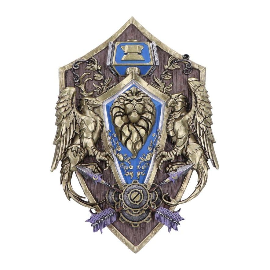 World of Warcraft Alliance wall plaque with the symbol in blue and gold