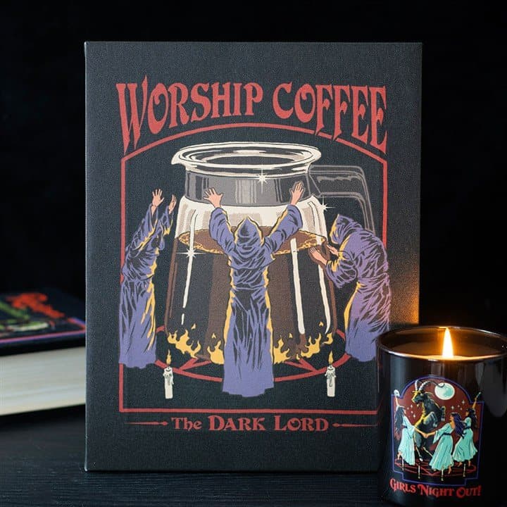 Worship Coffee canvas plaque by Steven Rhodes