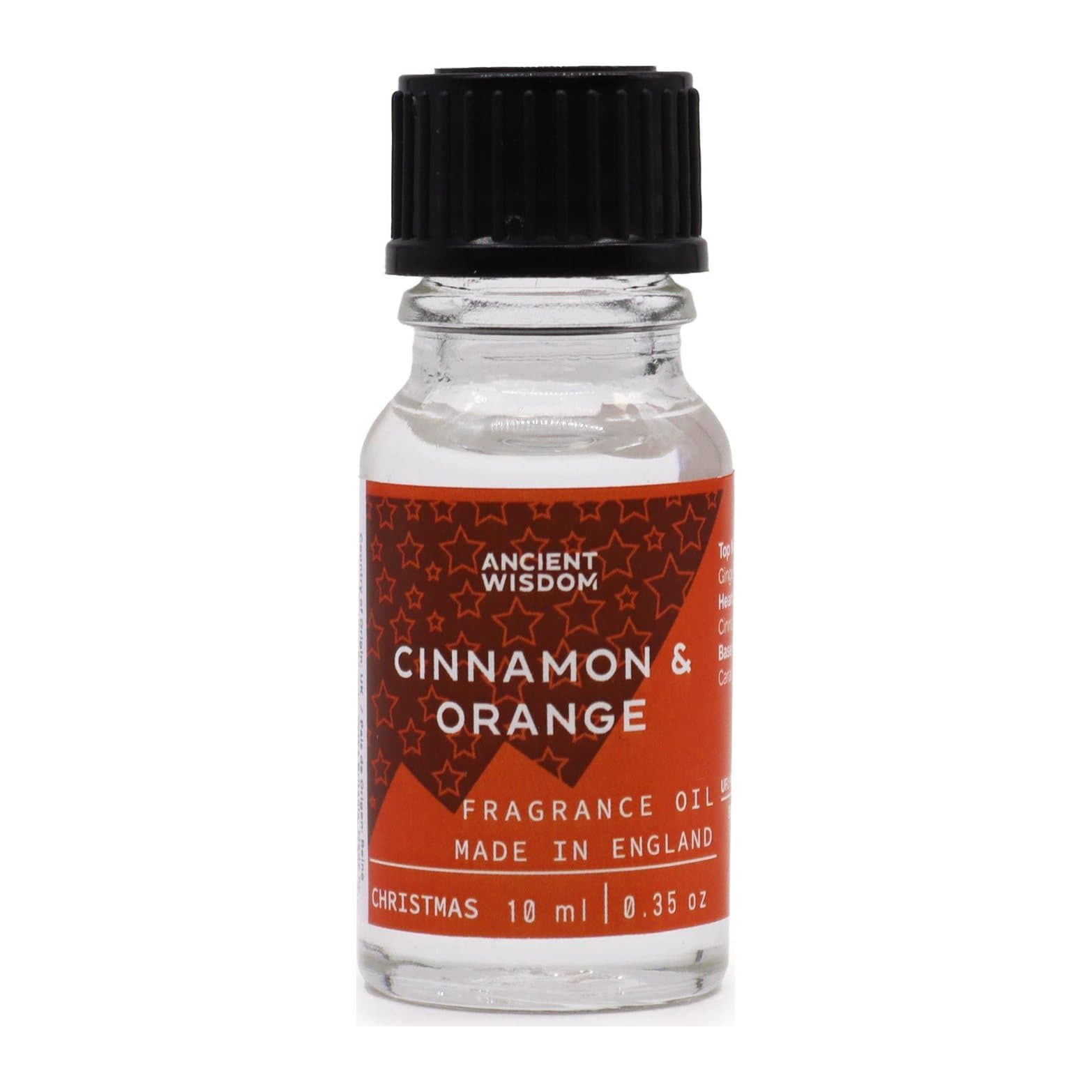 Pack of two Xmas cinnamon and orange fragrance oil bottles