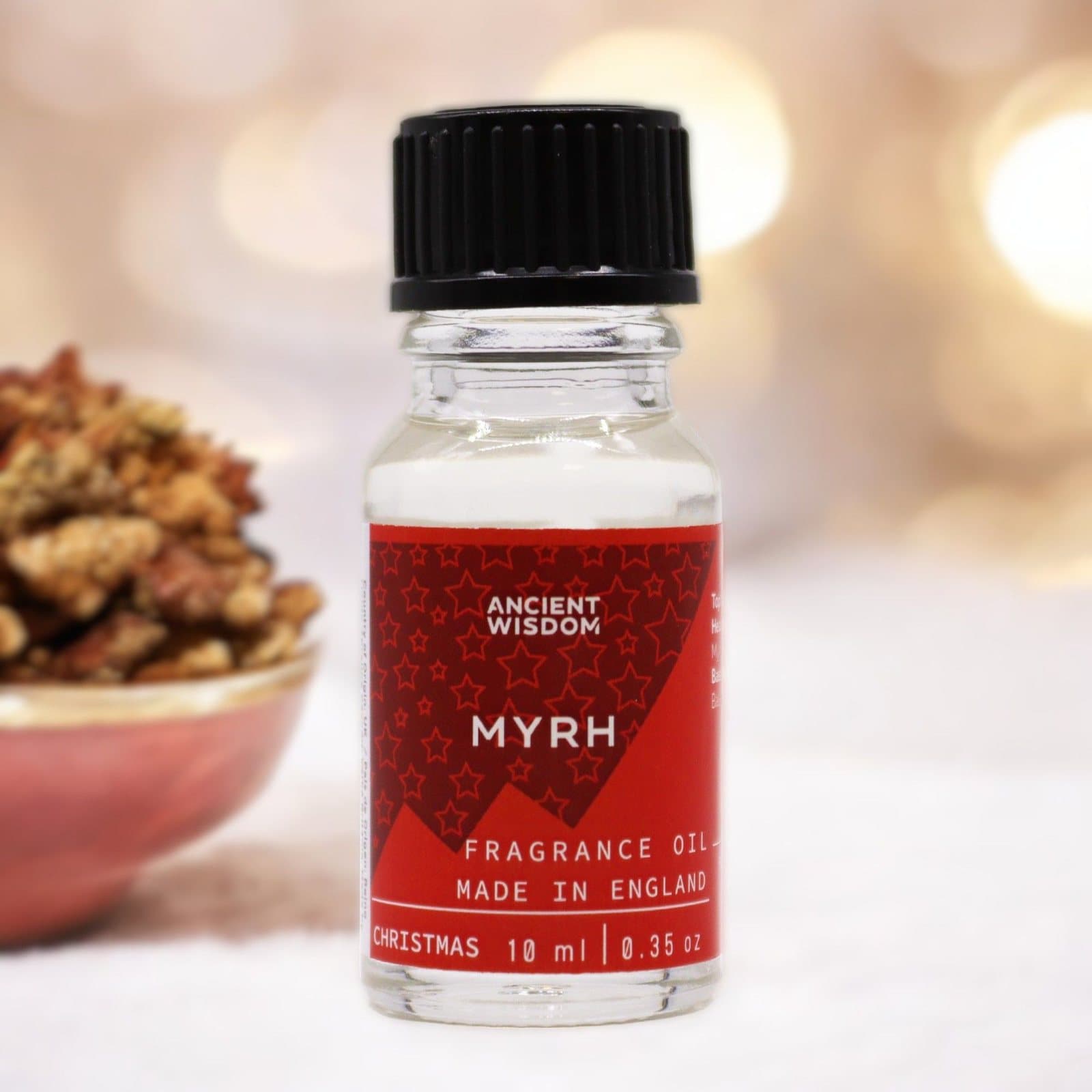 Two bottles of Xmas Myrrh fragrance oil
