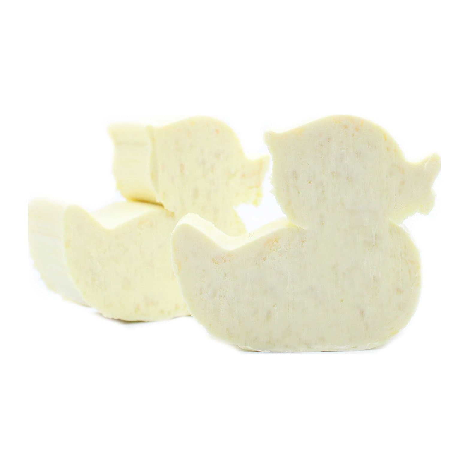 Pack of yellow duck guest soaps in fizzy peach